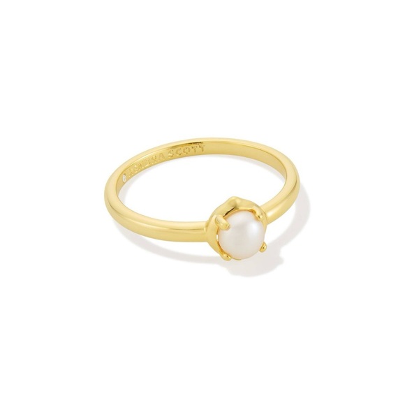 Kendra Scott Jewelry - Kendra Scott Henley Pearl Band Ring in a Pearl/Gold Size 7